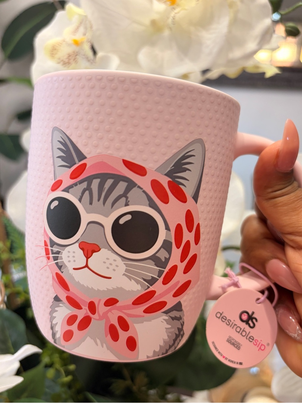 Pink Cat Ceramic Mug